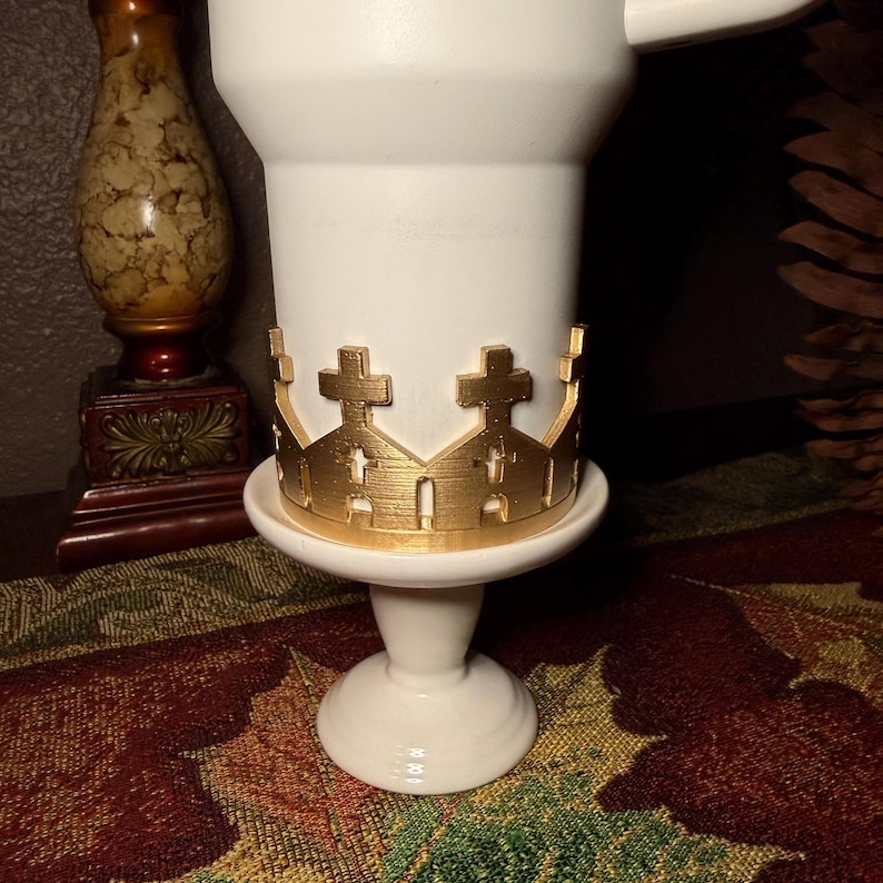 Jesús dorado con crucifijo, adorno para tapa de vaso, bota cruzada y bota de iglesia, accesorios para vasos Stanley, Starlight Shimmer Church Boot