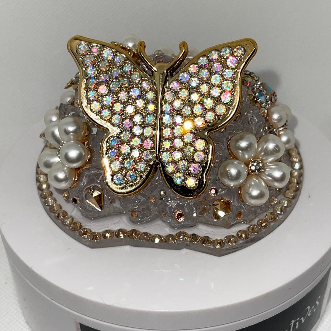 Glitter metal chain butterfly applique tube top main image 1