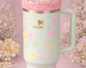 Pink Spring Blossoms Tumbler Accessories, Lid Topper, Boot, halo, or staw topper, For 20 30 or 40 oz Stanley Tumblers, Mothers Day Gift