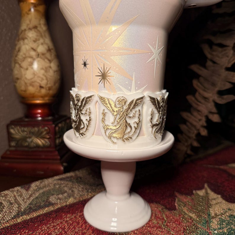 Gold White Nativity Scene Jesus Mary, Tumbler Boot or toppers, star handle charms, Stanley Tumbler Accessories, Starlight Shimmer WhiteGold Angel Boot