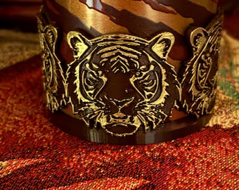 Tiger Face Tumbler Boot, fits your 20/30 oz 40 oz Stanley Tumblers, Unique Gift, brown, gold, copper caramel matchine colors
