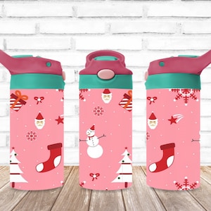 Christmas Santa Tumbler, Christmas Tree, Kids Water Bottle, Kids FlipTop Cup, Kids Sippy Cup, Back To School Cup, HOT SELLER!