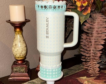 Mist Mint Rattan Tumbler Accessories, Lid Topper, Boot, halo, For 20 30 or 40 oz Stanley Tumblers, Mothers Day Gift