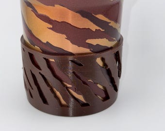 Tiger Stripe claw print Tumbler Boot, zebra stripe, fits your 40 oz Stanley Tumblers, Unique Gift, brown, copper caramel matching colors