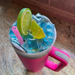 Agua del océano y fruta 30 y 40 oz Stanl ey vaso topper, accesorio de tapa de vaso decorativo 3D