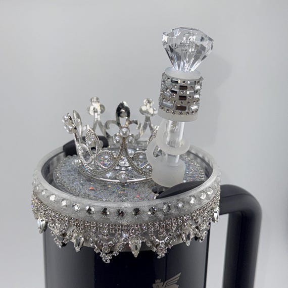 Fancy Rhinestone Diamond straw topper, straw cover emblished with rhinestones, straw cap, unique gift