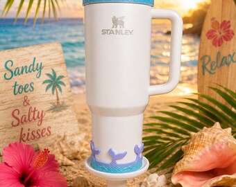 Mermaid Tail Tumbler Boot or Halo Sleeve, summer  beach themed cup sleeve, Fit's Stanley HydroJug Coldest Tumblers, Protective Sleeve