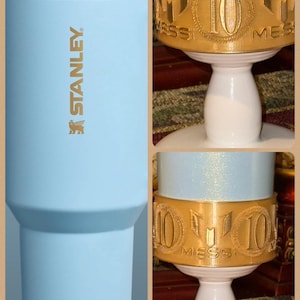 Soccer Star Tumbler Boot, Cup Boot Sleeve, Jersey 10, Argentina Soccer Accessories, Fits your Stanley 40 oz, Striker Light Blue