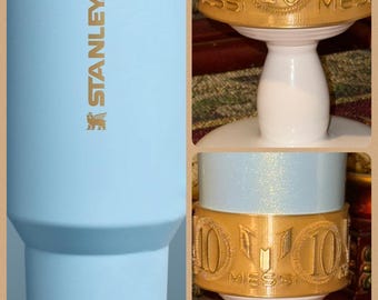 Soccer Star Tumbler Boot, Cup Boot Sleeve, Jersey 10, Argentina Soccer Accessories, Fits your Stanley 40 oz, Striker Light Blue
