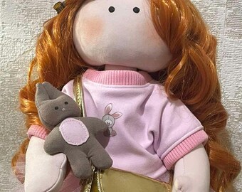Interior textile doll, handmade, designer doll