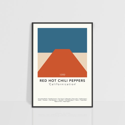Red Hot Chili Peppers Minimalist Poster Californication Etsy