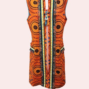 Orange Sleeveless Shift Dress
