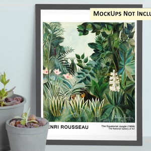 The Equatorial Jungle (1909) by Henri Rousseau, Poster Set, Art Downloads, 24x36