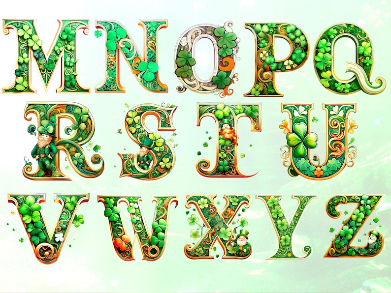 Irish Alphabet Clipart for Crafters | St. Patrick’s Day Letters ...