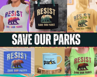 Save Our Parks Bear Design – Resist Anti-MAGA Art (Digital Download)