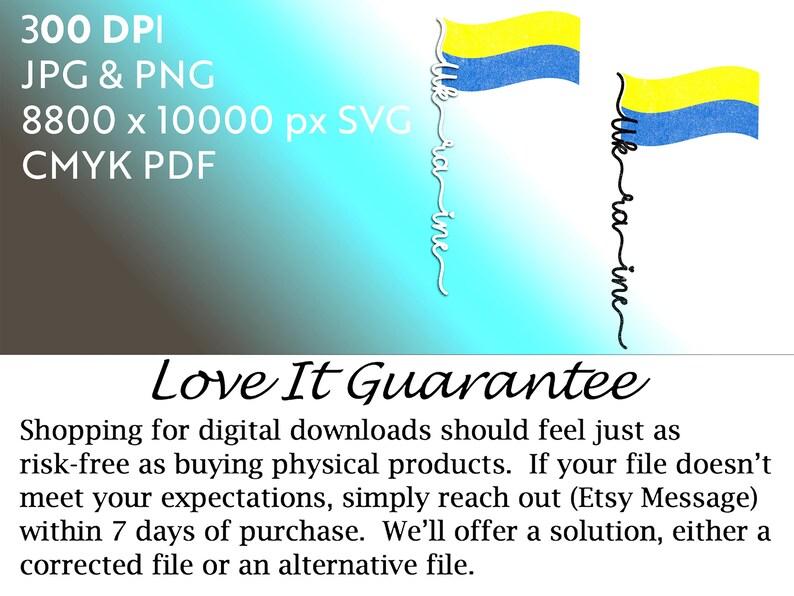 Shopping for digital downloads should feel just as risk-free as buying physical products.  If your files don't meet your expectations, simply reach out within 7 days of purchase.  I will offer a solution, eighter a corrected file or an alternative file.