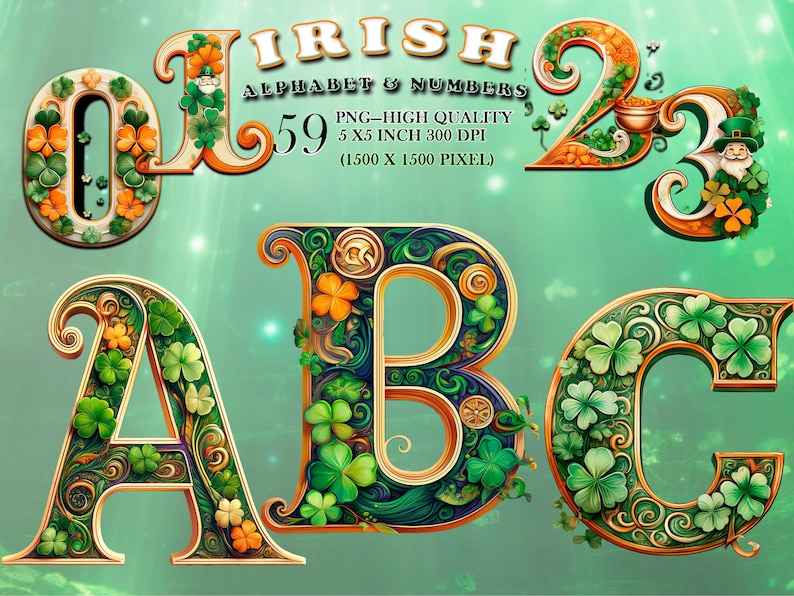 Irish Alphabet Clipart for Crafters | St. Patrick’s Day Letters ...