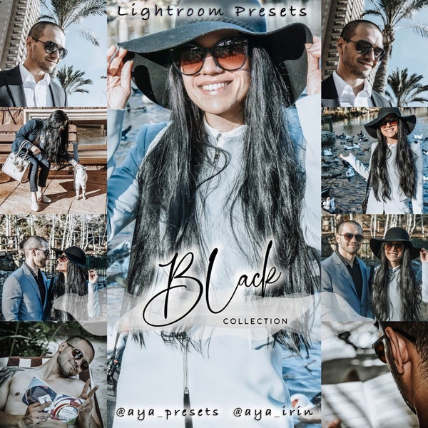 9 LIGHTROOM Presets, Black Collection, Mobile Presets, Desktop Presets, Instagram Photo Filter, Blogger Influencer Photo Preset