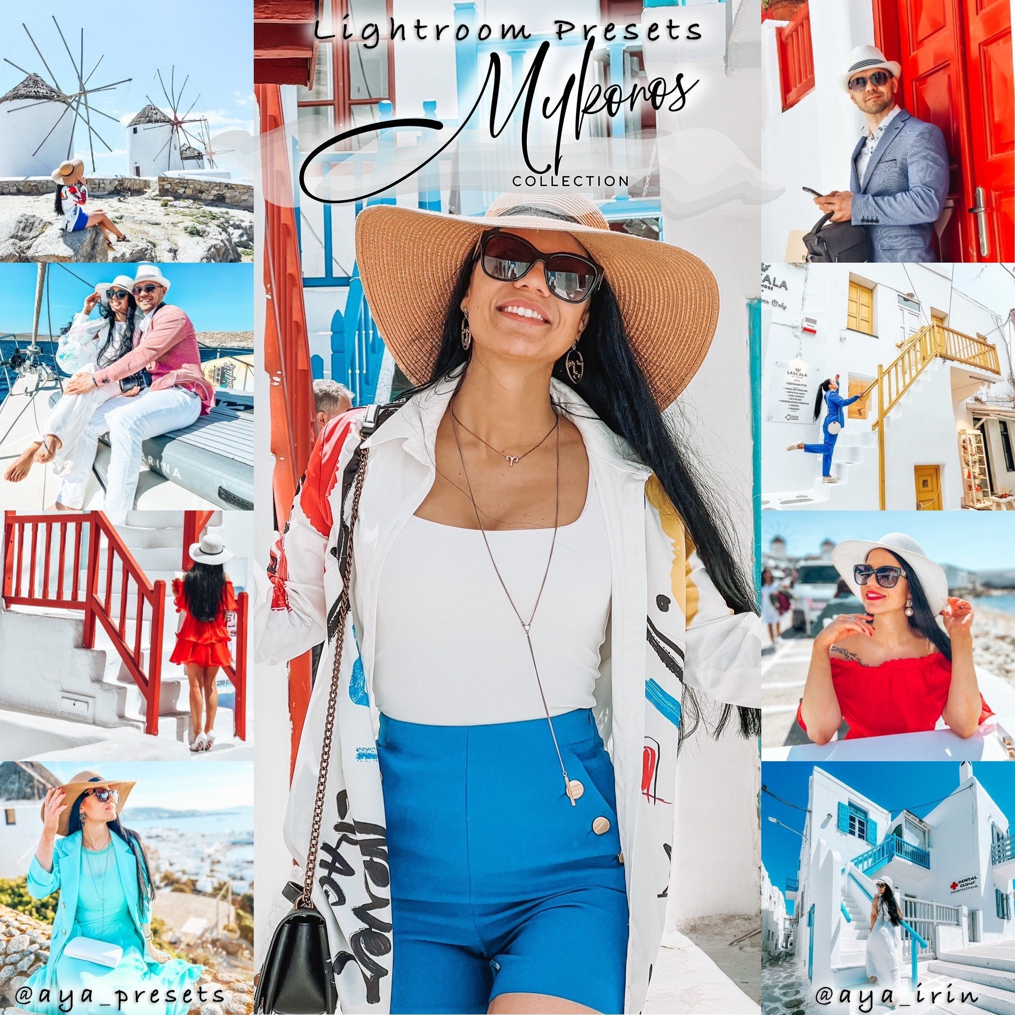 22 LIGHTROOM Presets, Mykonos Collection, Mobile Presets, Desktop Presets, Instagram Photo Filter, Blogger Influencer Travel Preset