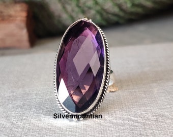 Amethyst Gemstone Ring* 925 Sterling Silver Ring*Gift for Her*Personalized Ring*Lover Gifts* Women Gift Jewelry*Beautiful Designer Jewelry*