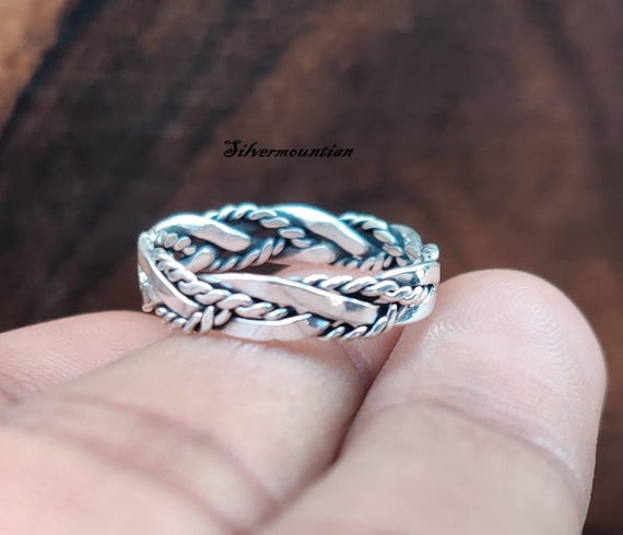 Handmade Sterling Silver Twisted Wire Ring: Women's Rope Band - Etsy
