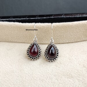 Ruby Gemstone Earring* Pear Stone Earring* 925 Sterling Silver Earring* Beautiful Earring* Amazing Earring* Handmade Earring* Women Gift**