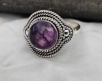 Amethyst Gemstone Ring* 925 Sterling Silver Ring* Beautiful Ring* Designer Ring* Stylish Ring* Boho Ring* Women Ring* Amazing Designer Ring*