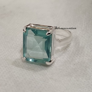 Aquamarine Ring, 925 Sterling Silver Ring, Amazing Ring,  Beautiful Ring, Meditation Ring, Anniversary Gift, Wedding Gift, Lovely Ring,
