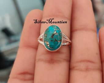 Turquoise Ring, 925 Sterling Silver, Wedding Gift, Amazing Ring, Gemstone Ring, Silver Jewelry Gift, Love& Engagement Ring, Birthday Gift,