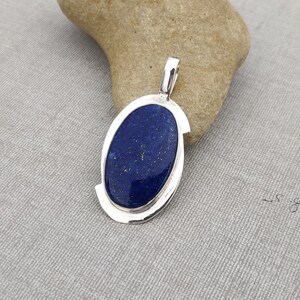 Lapis Lazuli Pendent* 925 sterling silver*Free Shipping*Stylish Pendent*Beautiful Pendent*Oval Shape pendent*Birthday Party*Gift For Her****