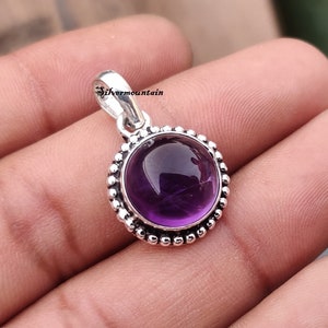 Amethyst Gemstone Pendent* 925 Sterling Silver Pendent* Boho Pendent*Handmade Pendent*Designer Pendent*Stylish Pendent*Amazing Pendent*SK01*