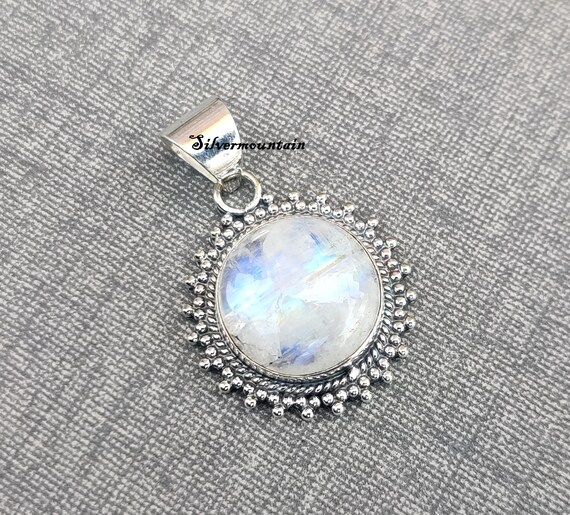 Damen Anhänger 925 Silber Mit Natur-Edelstein - Zarter Boho-Charm Für Jeden Tag