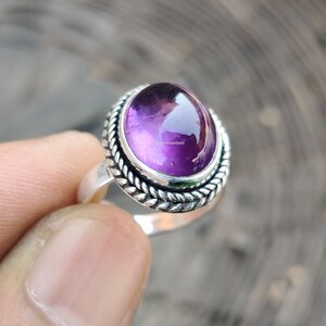 Amethyst Gemstone Ring* Oval Shape Ring* 925 sterling silver Ring* Beautiful design Ring* Amazing ring*Stylish Ring* Women Ring*Gift Jewelry