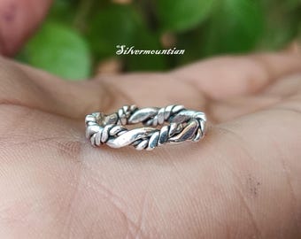 925 Sterling Silver Twist Ring: Stacking Fidget Ring, Gift For Her