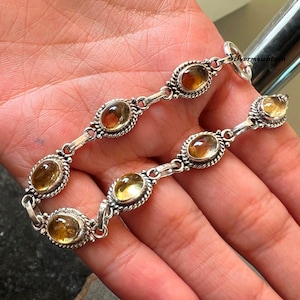 Turquoise Silver Bracelet, Moonstone Bracelet, 925 Sterling Silver Bracelet, Handmade Bracelet, Gemstone Bracelet. Women Gift Bracelet, Citrine