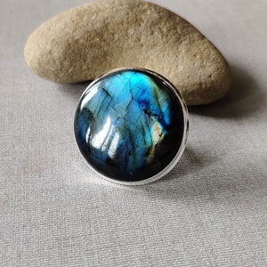 Labradorite Ring* Round Stone Ring* 925 Sterling Silver Ring* Amazing Ring*Designer Ring*Boho Ring*Lovely Ring*Stylish Ring*Gift Ring*SK42*c
