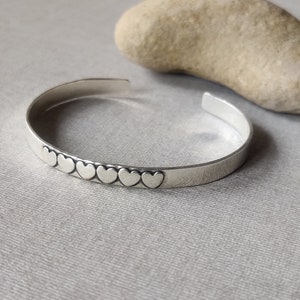 925 Sterling Silver Bangle* Boho Bangle* Five Heart Bangle* Beautiful Bangle* Adjustable Bangle* Handmade Bangle* Amazing Bangle* Gift Item*