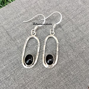 Schwarzer Onyx Ohrring ~ Edelstein Ohrring ~ Handgemachter Ohrring ~ Bezaubernder Ohrring ~ 925 Sterling Silber Ohrring ~ Traumhafter Ohrring ~ Styling Ohrring ~ Geschenk