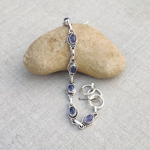 Tanzanite Gemstone Bracelet* Beautiful Bracelet* 925 Sterling silver Bracelet*Handmade Bracelet*Designer Bracelet* 5/7 Oval Shape Bracelet*