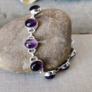Amethyst Bracelet: 925 Sterling Silver Gemstone Bracelet