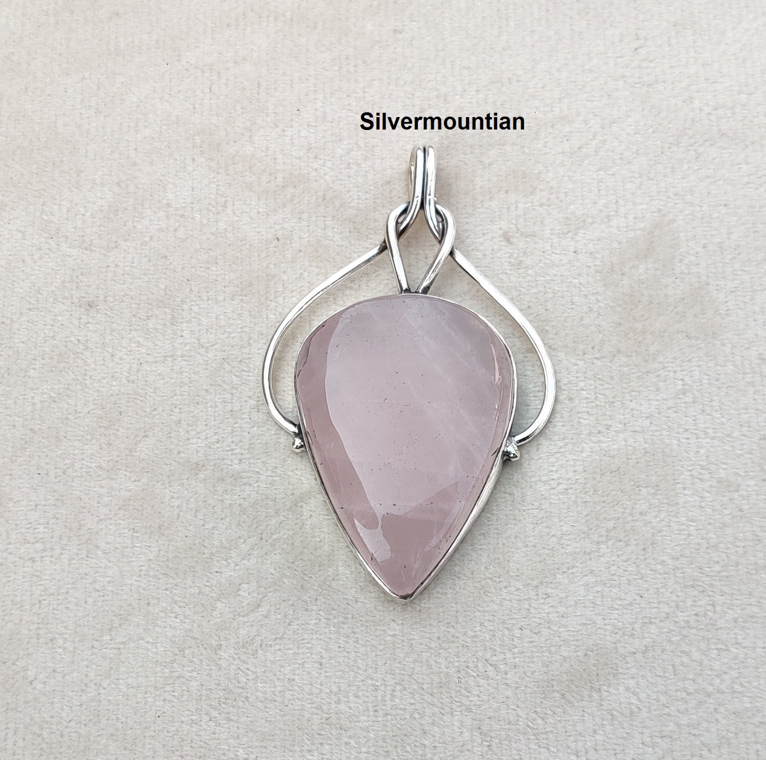 Collana Con Ciondolo In Quarzo Rosa Naturale E Argento 925 - Fatto A Mano, Forma A Pera, Gioiello Energetico Per Donne - 4