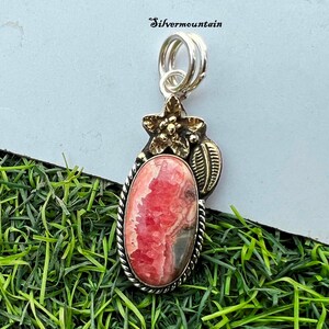 Rhodochrosite Pendent*Gemstone Pendent*Oval Shape Pendent*925 Sterling Silver Pendent*Lovely Pendent*Amazing Pendent*Stylish Pendent*SP107*