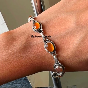 Turquoise Silver Bracelet, Moonstone Bracelet, 925 Sterling Silver Bracelet, Handmade Bracelet, Gemstone Bracelet. Women Gift Bracelet, Carnelian