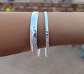 Hammered Sterling Silver Bangle: Half Round Stacking Bracelet product logo