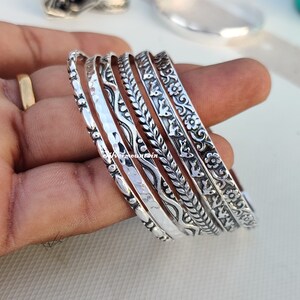 Set of 7 Bangles/leaf&fish Designer Bangles/half Round Bangles/925 ...