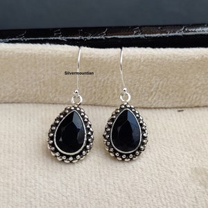 Black Onyx Earring, 925 Sterling Silver Earring, Lovely Earring, Designer Earring, Gemstone Earring, Wonderful Earring, Amazing Earring,