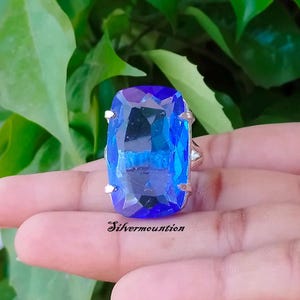 Blue Topaz Ring | 925 Sterling Silver Ring | Handmade Ring | Statement Ring | Best Quality Ring | Silver Ring | Women Ring | Christmas Gift