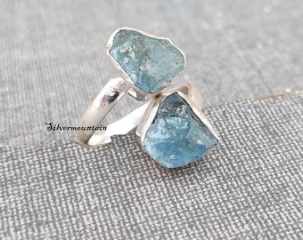 Aquamarine Ring* Natural Gemstone Ring* 925 Sterling Silver Ring* Handmade Ring* Designer Ring* Styling Ring* Friendship Ring* Amazing Ring*