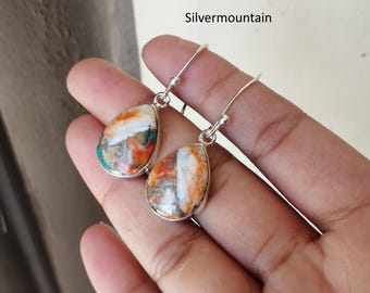Oyster Copper Turquoise Earrings, 925 Sterling Silver, Handmade Earrings, Boho Jewelry, Gift For Her