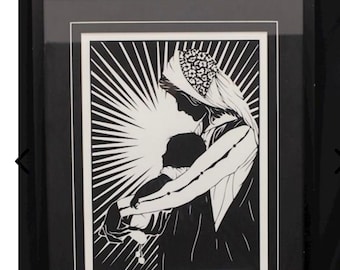 DAN PAULOS "Our Lady of Light” Hand Signed Limited Framed w/matting mother child